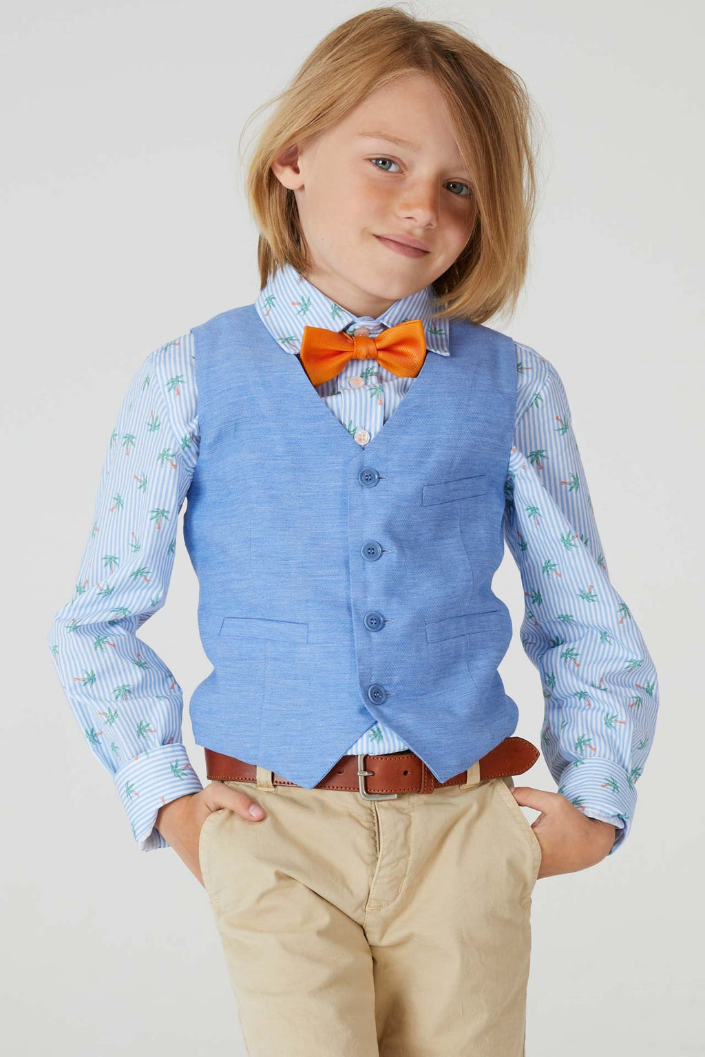 Hemden lange mouw blauw Blue Bay