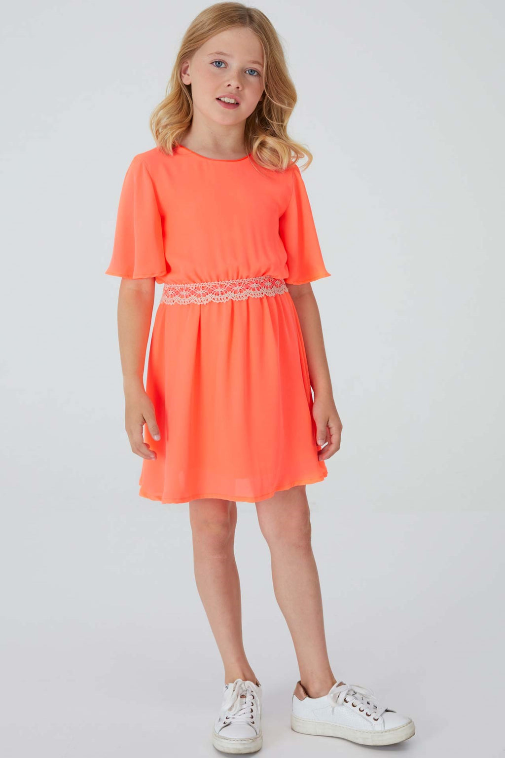 Jurken korte mouw roze Blue Bay