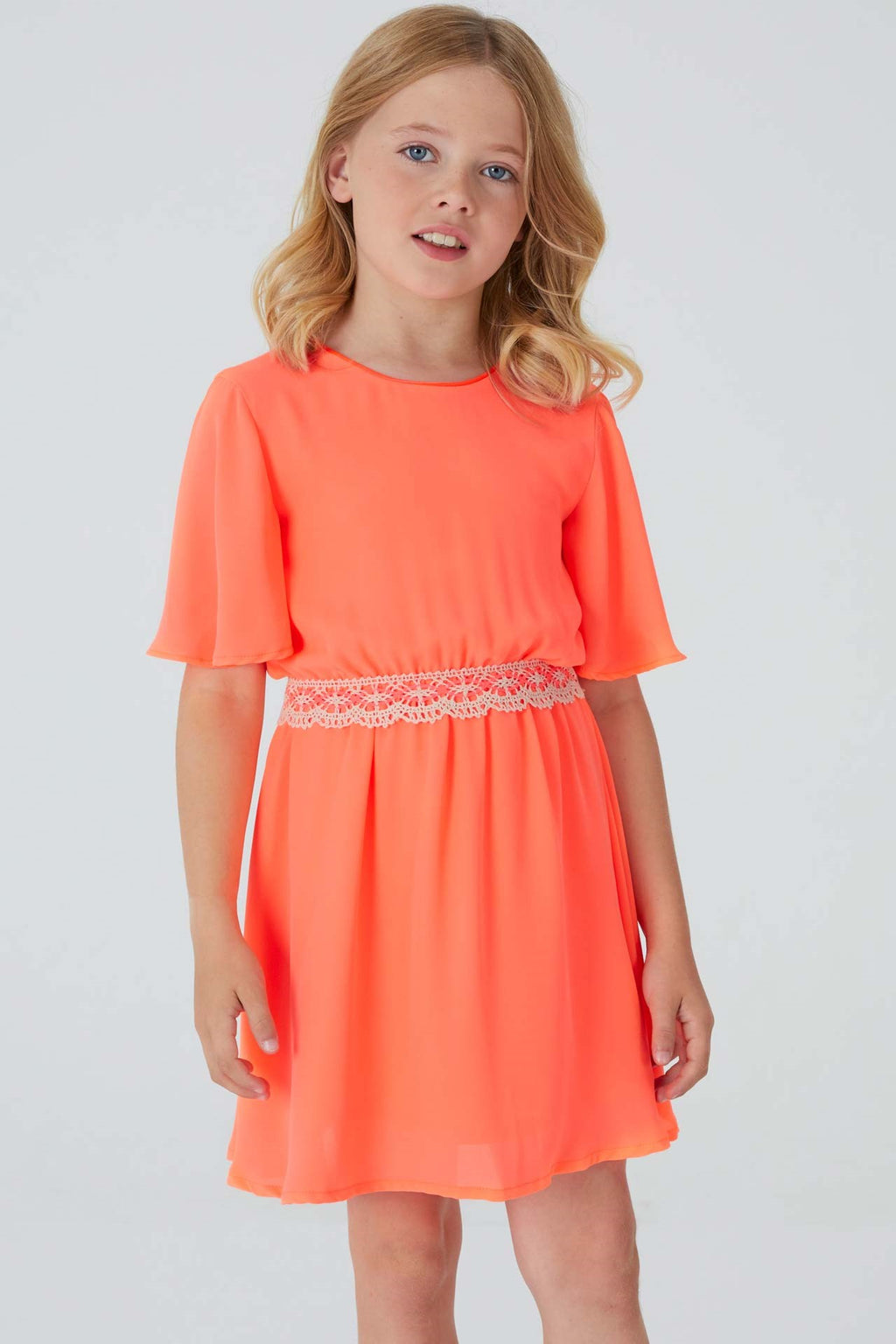 Jurken korte mouw roze Blue Bay