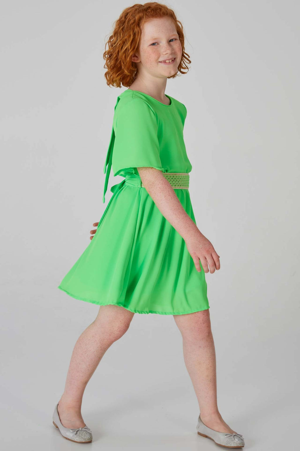 Jurken korte mouw groen Blue Bay