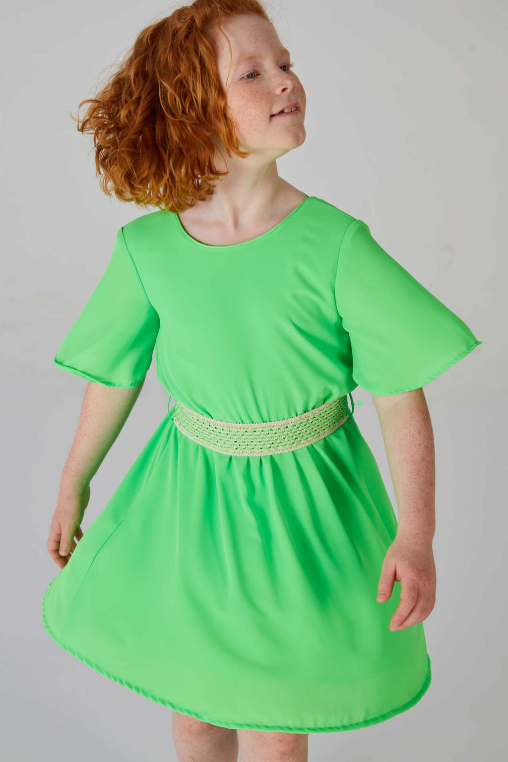 Jurken korte mouw groen Blue Bay