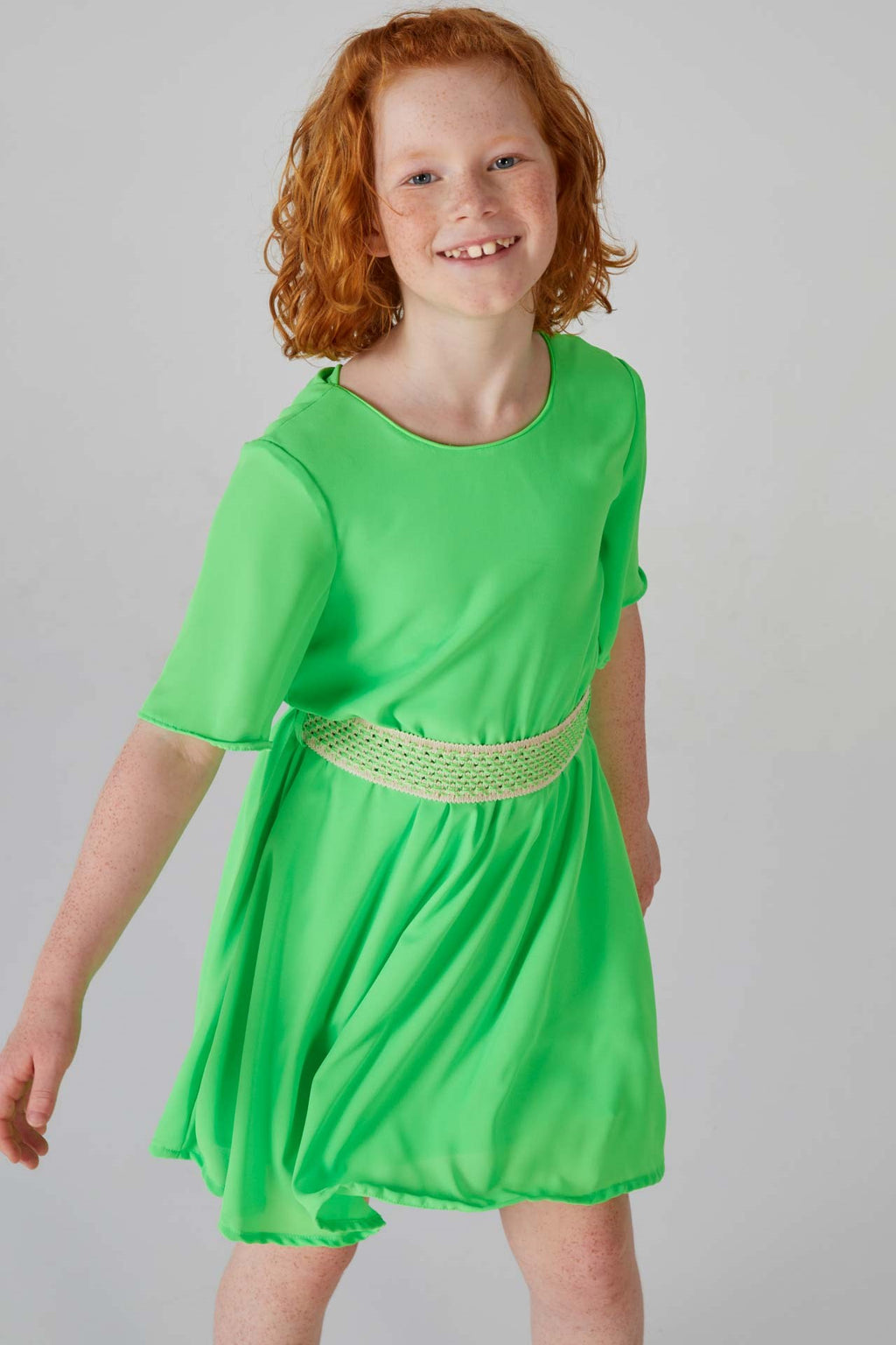 Jurken korte mouw groen Blue Bay