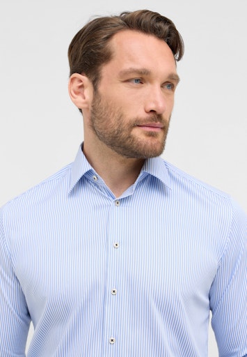 Hemden lange mouw blauw ETERNA