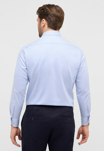 Hemden lange mouw blauw ETERNA
