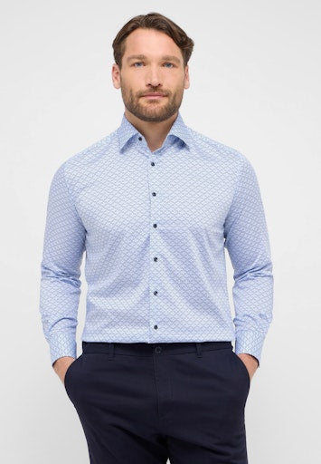 Hemden lange mouw blauw ETERNA
