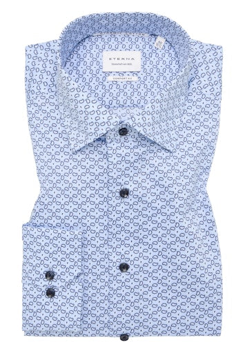 Hemden lange mouw blauw ETERNA