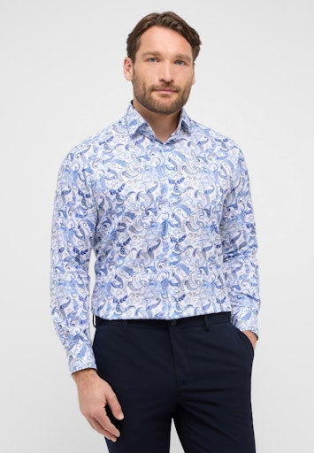 Hemden lange mouw blauw ETERNA