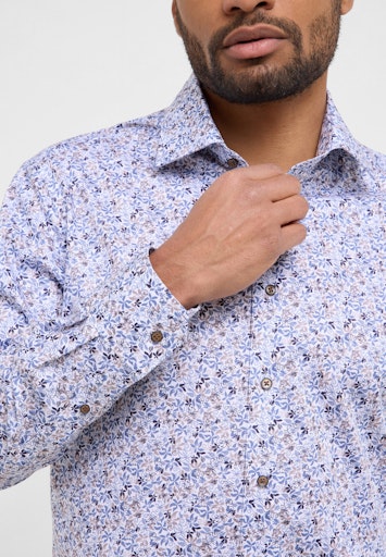 Hemden lange mouw blauw ETERNA