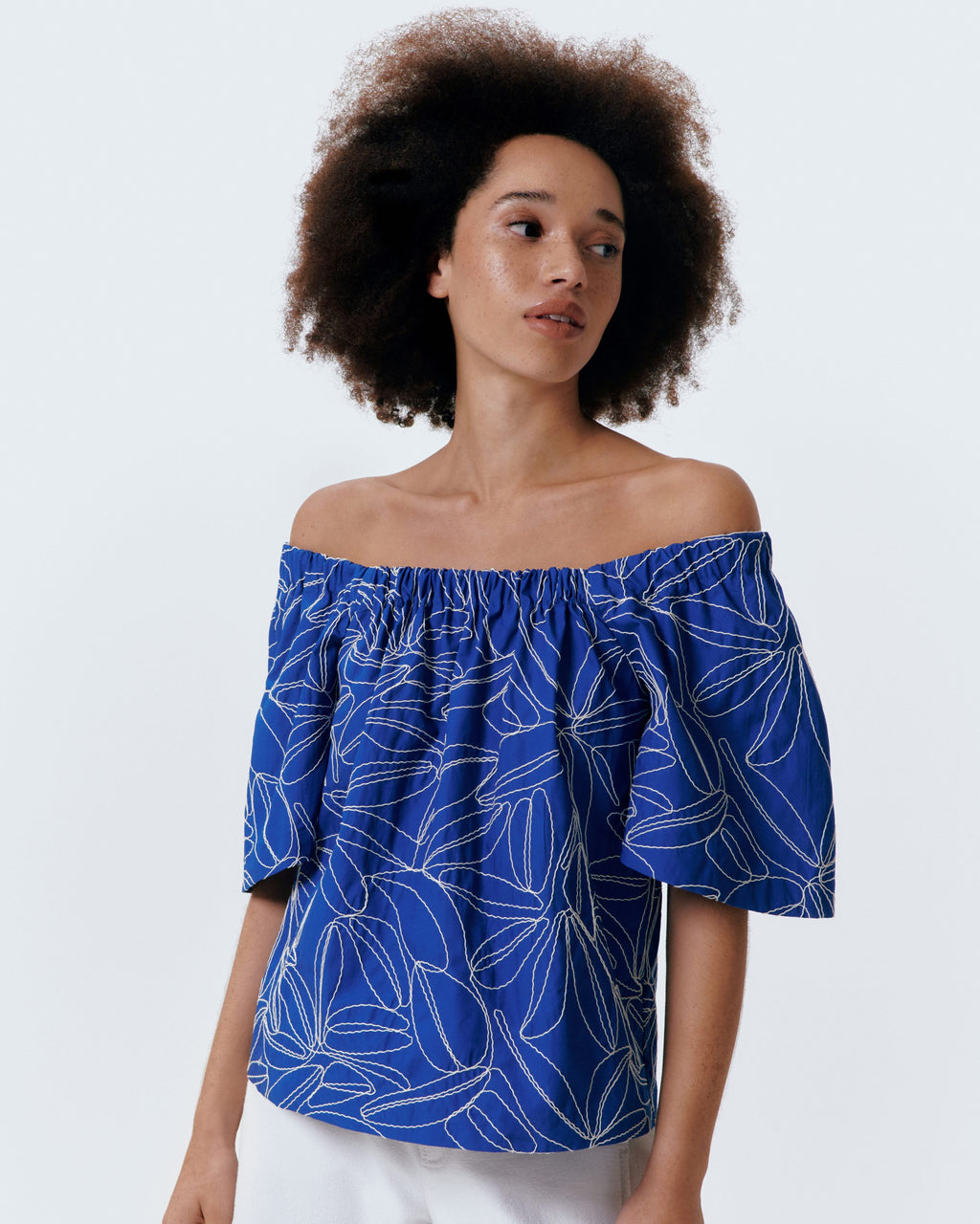 Blouses korte mouw blauw Julia June