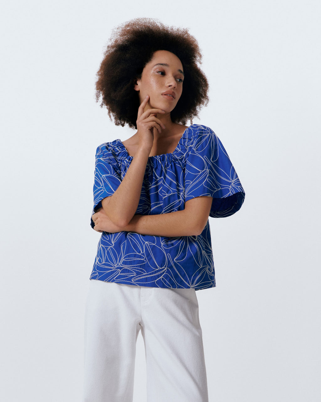 Blouses korte mouw blauw Julia June