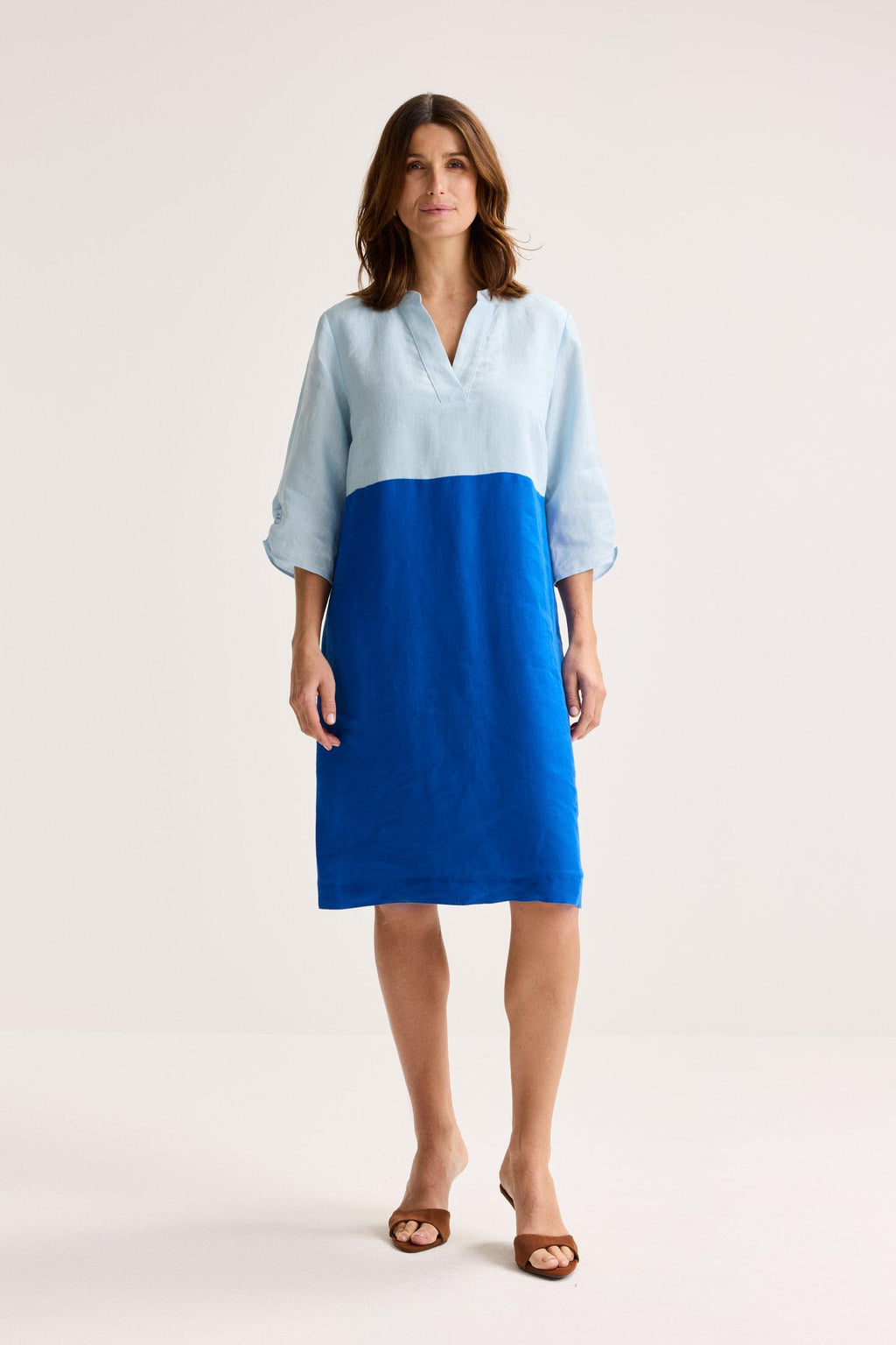 Jurken lange mouw blauw Mayerline