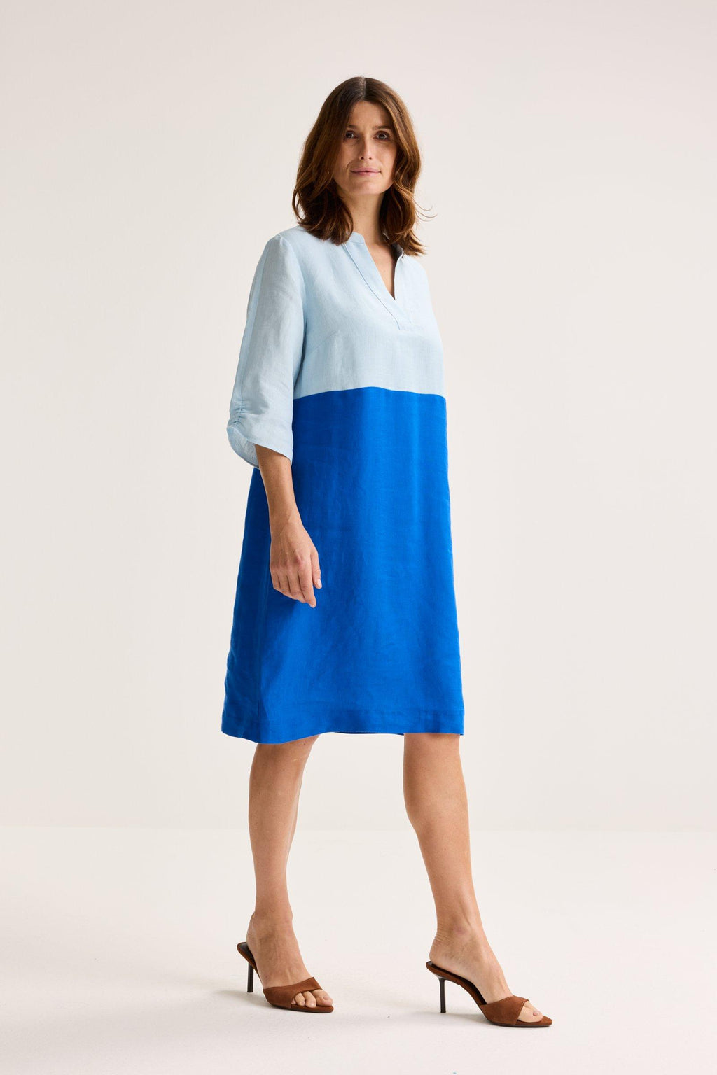 Jurken lange mouw blauw Mayerline