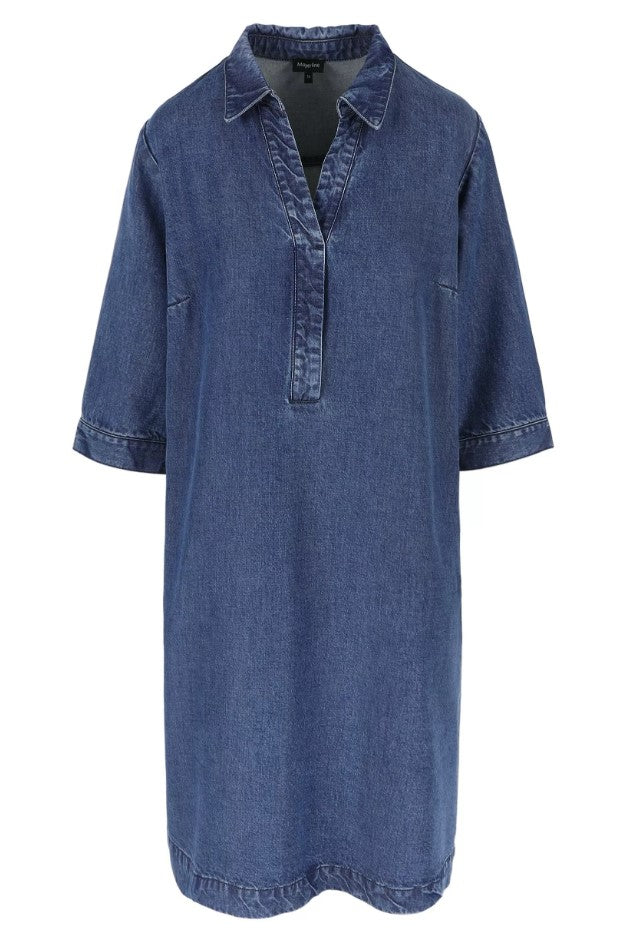 Jurken lange mouw blauw Mayerline