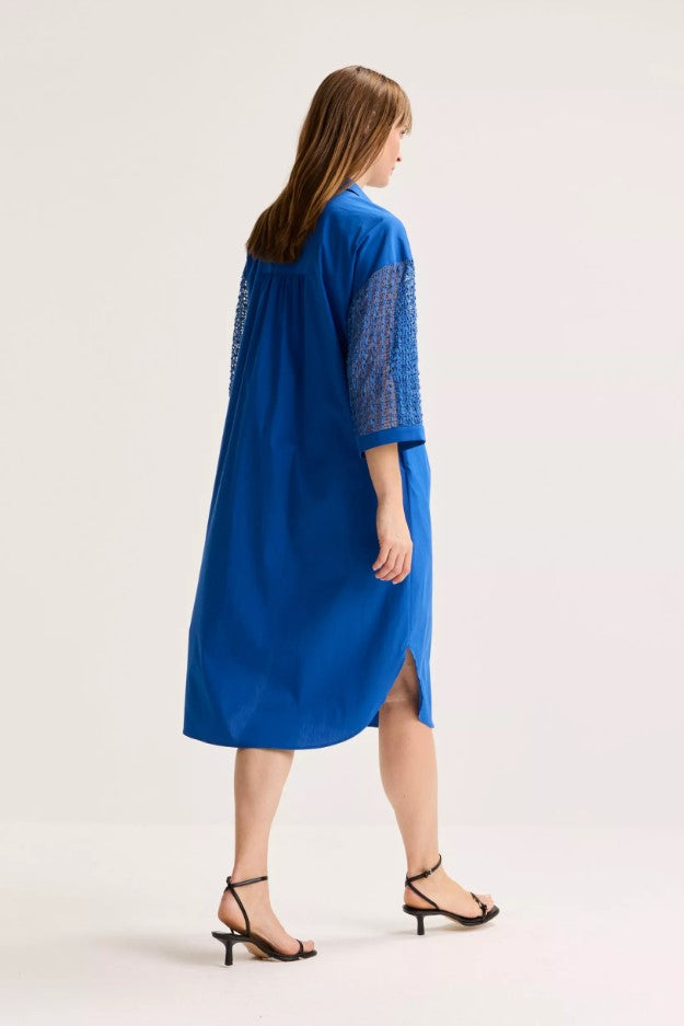 Jurken lange mouw blauw Mayerline