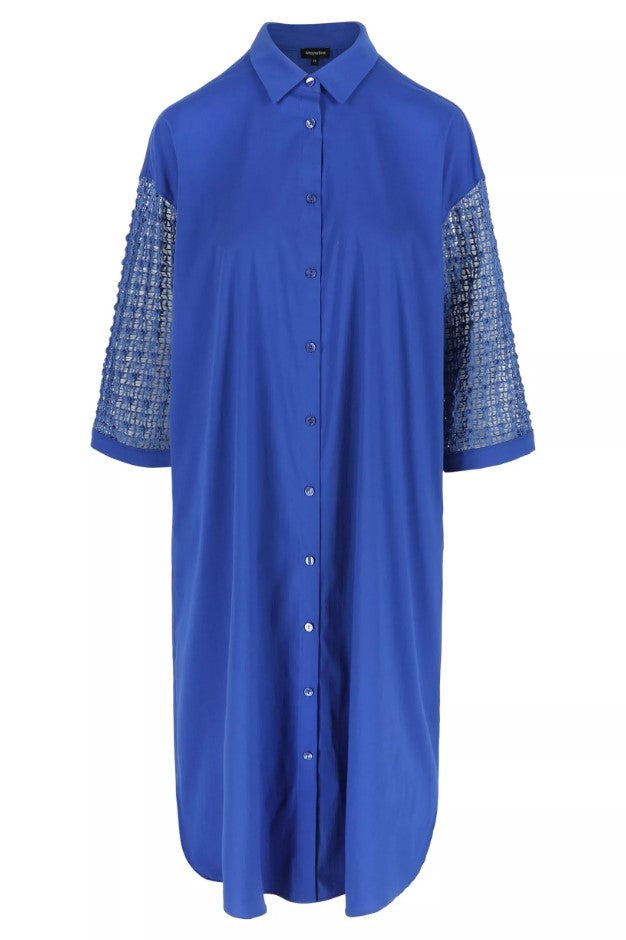 Jurken lange mouw blauw Mayerline