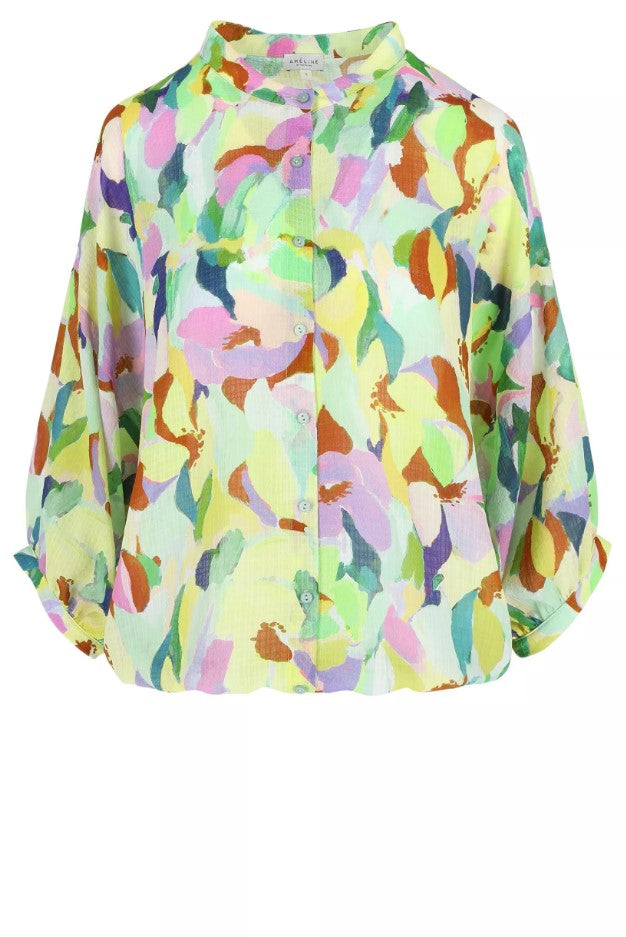 Blouses lange mouw groen Améline