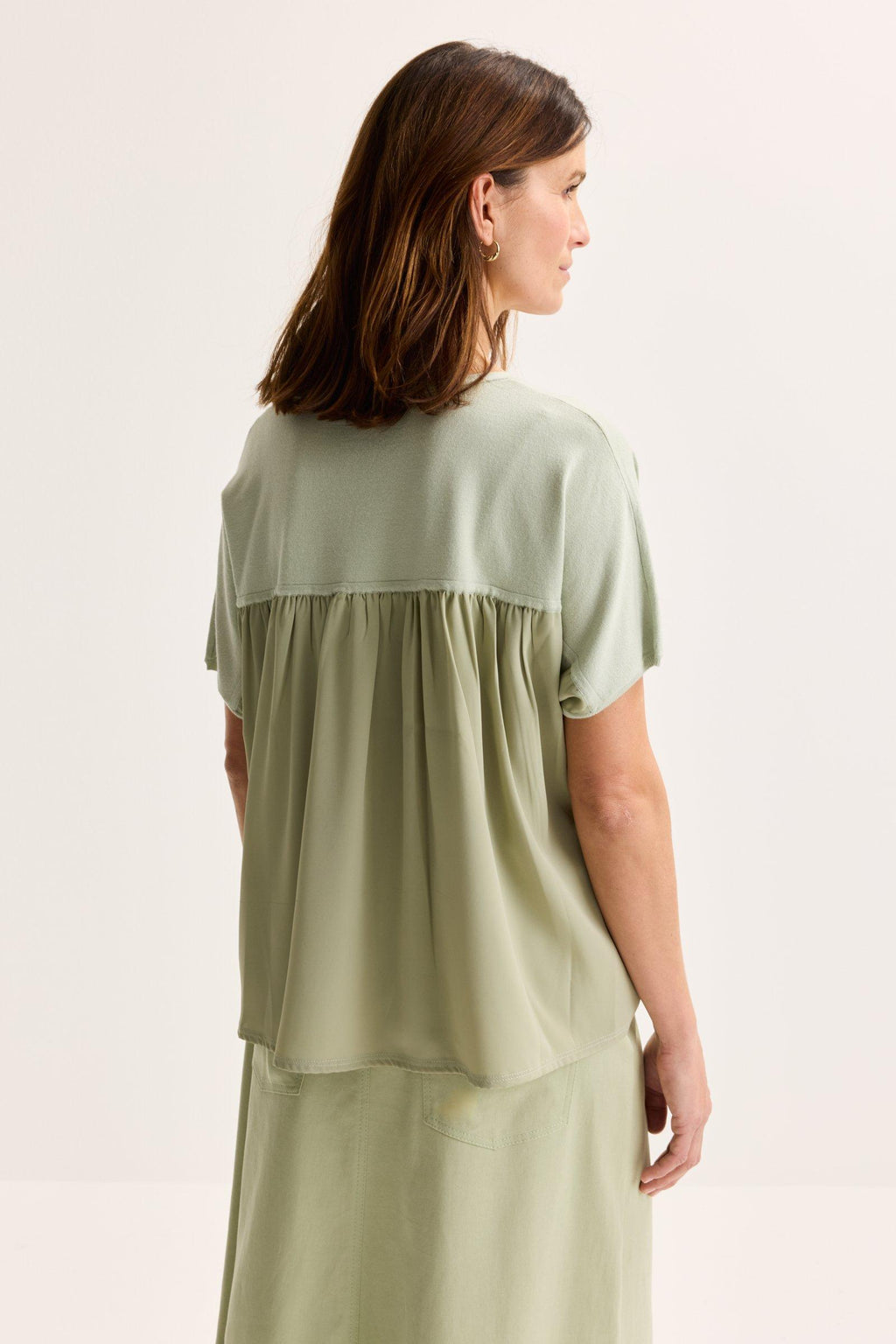 Blouses korte mouw groen Améline
