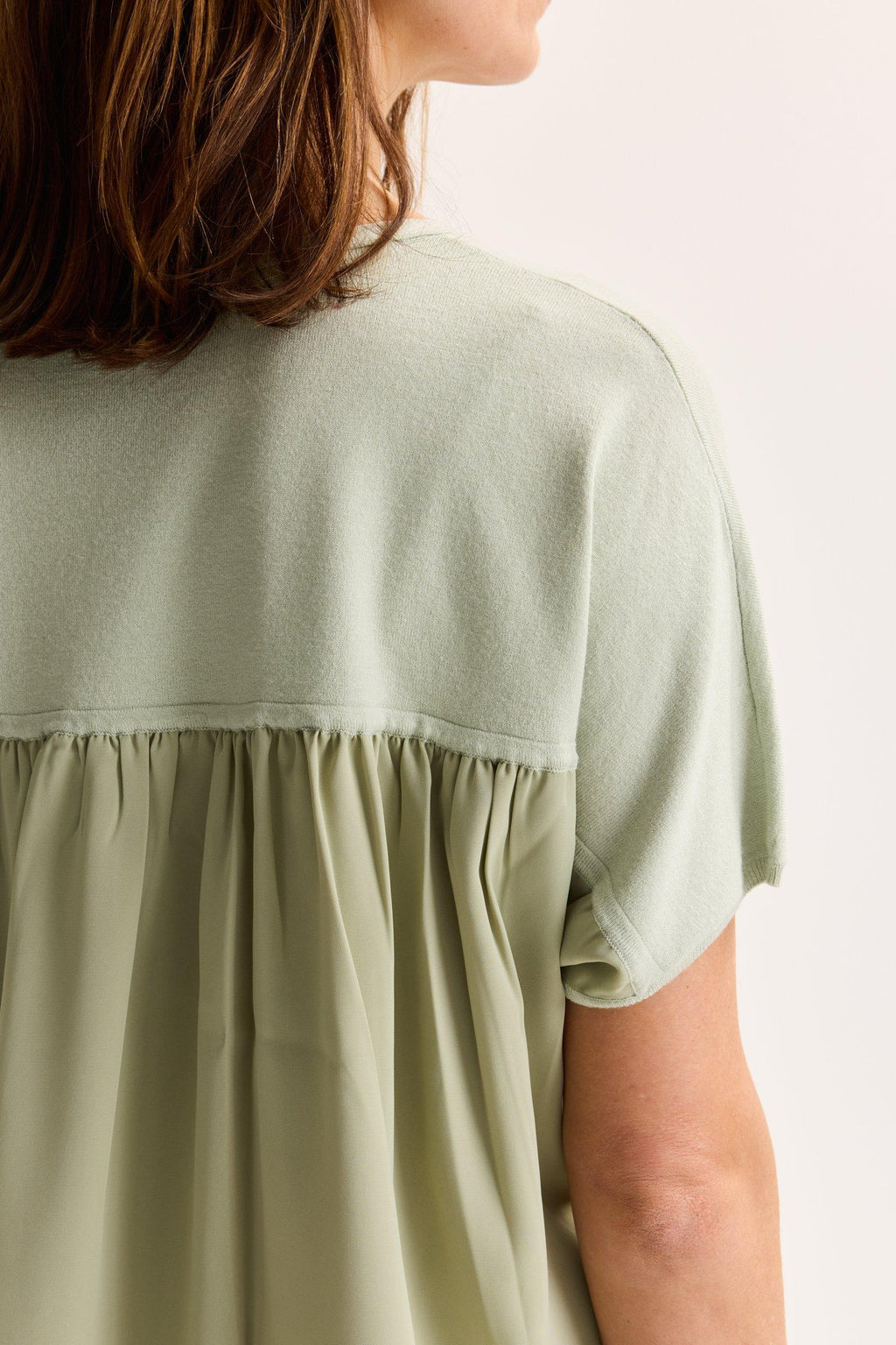 Blouses korte mouw groen Améline