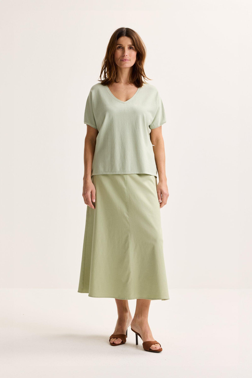 Blouses korte mouw groen Améline