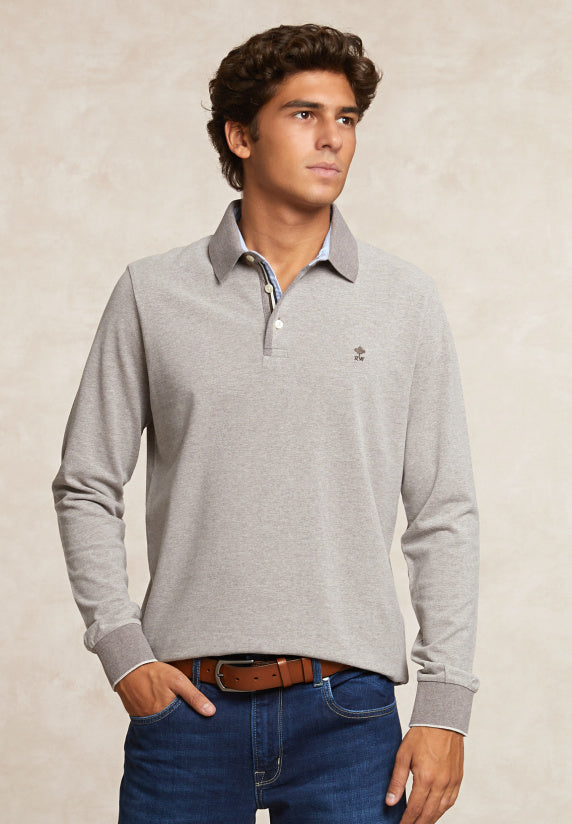 Polo's lange mouw grijs River Woods