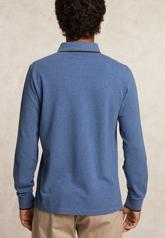 Polo's lange mouw blauw River Woods