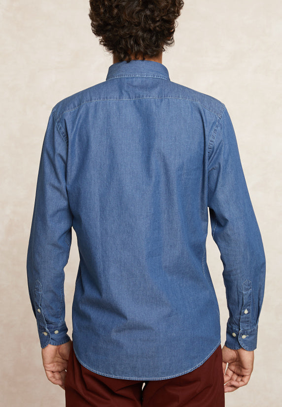 Hemden lange mouw blauw River Woods