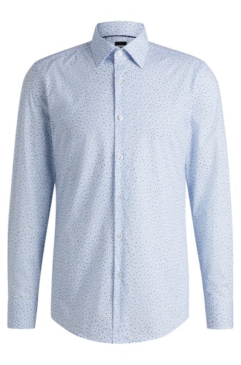 Hemden lange mouw blauw Boss Men Black