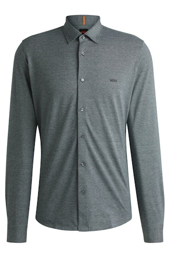 Hemden lange mouw groen Boss Men Black