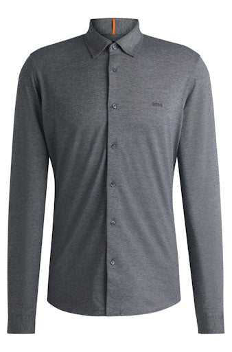 Hemden lange mouw blauw Boss Men Black