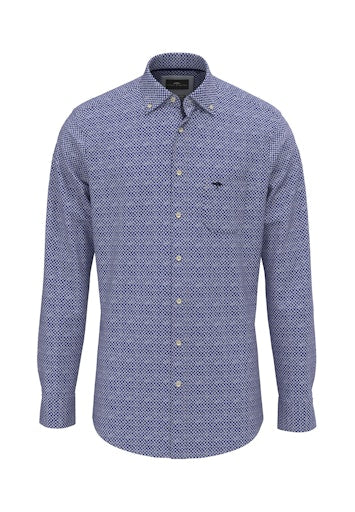 Hemden lange mouw blauw Fynch-Hatton