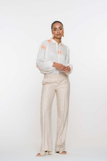 Blouses lange mouw beige Geisha