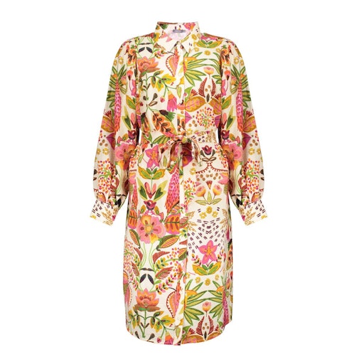 Jurken lange mouw multicolor Geisha