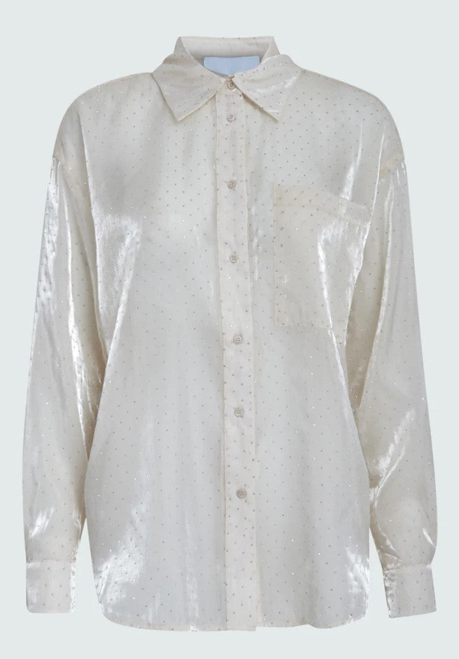 Blouses lange mouw beige Minus