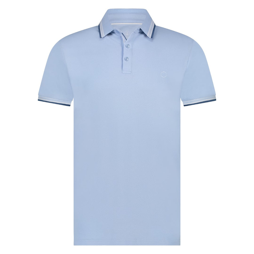 Polo's korte mouw blauw Marco Manzini
