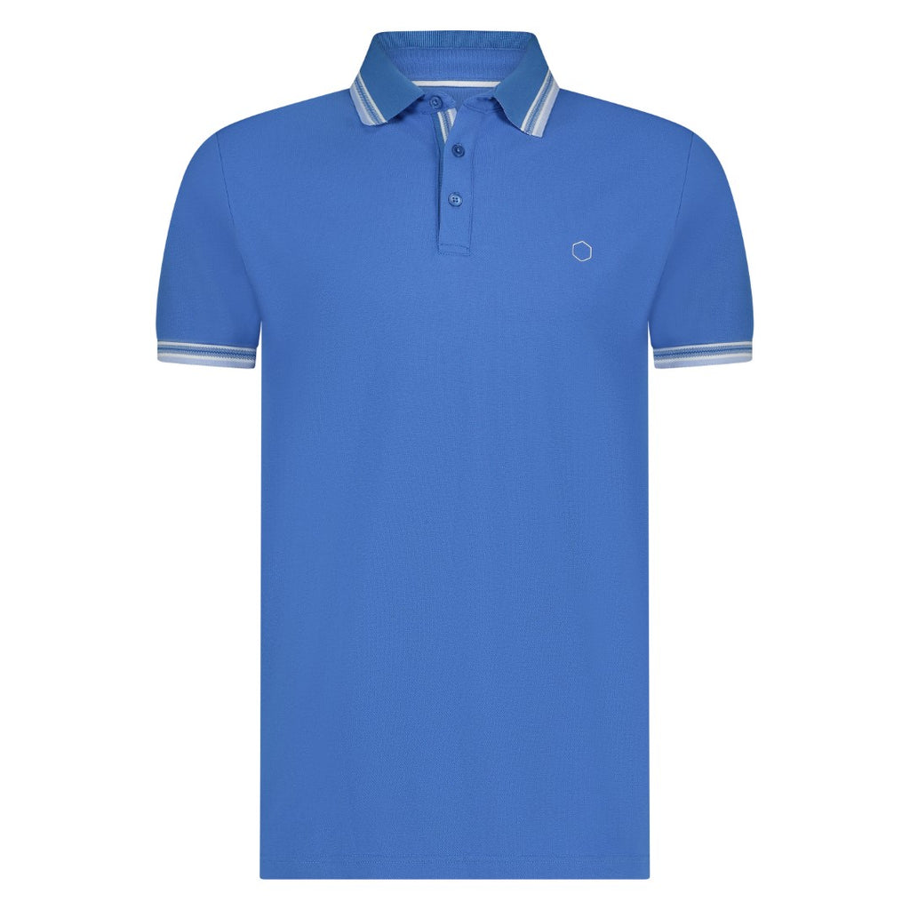 Polo's korte mouw blauw Marco Manzini