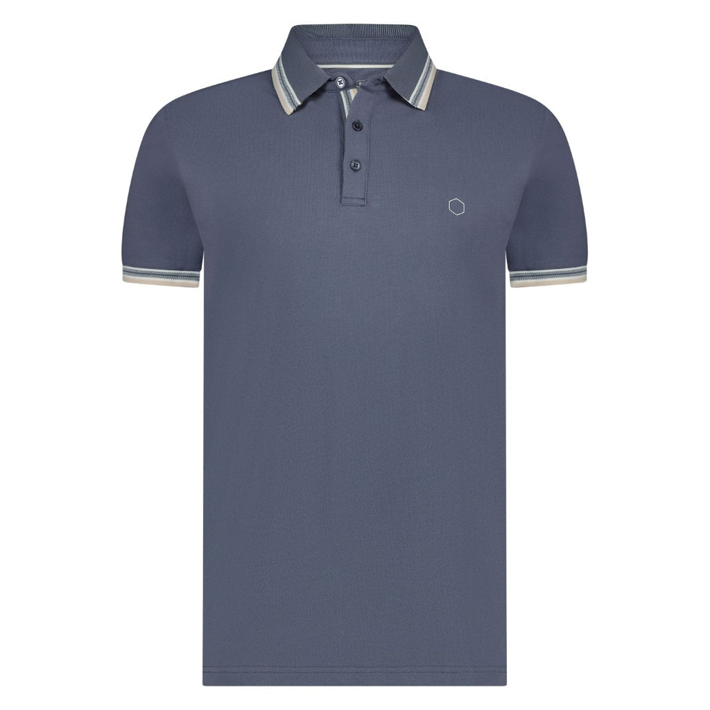 Polo's korte mouw blauw Marco Manzini