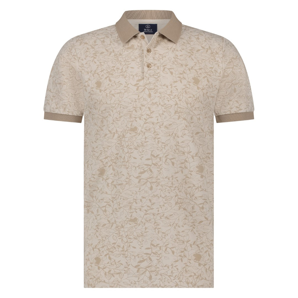Polo's korte mouw beige Marco Manzini