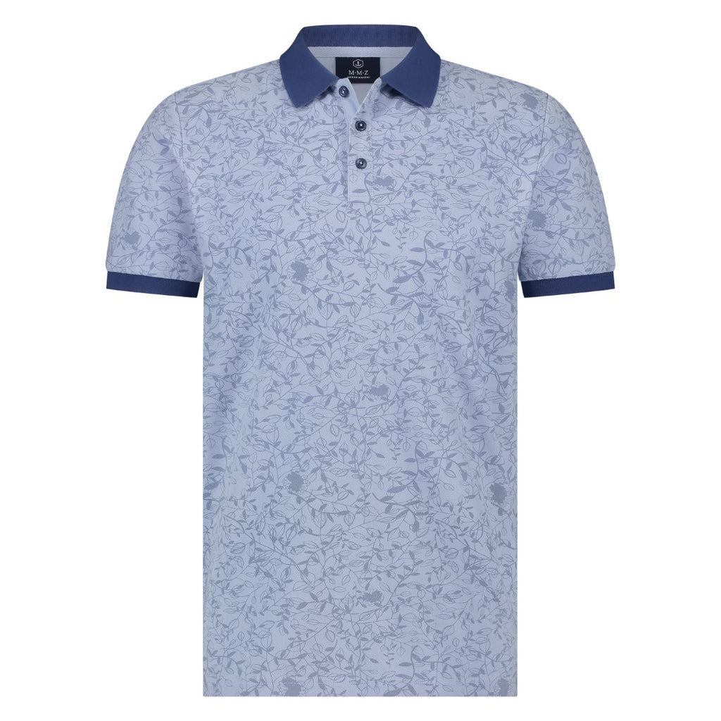 Polo's korte mouw blauw Marco Manzini