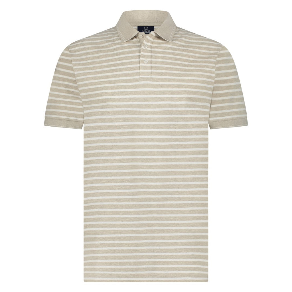 Polo's korte mouw beige Marco Manzini