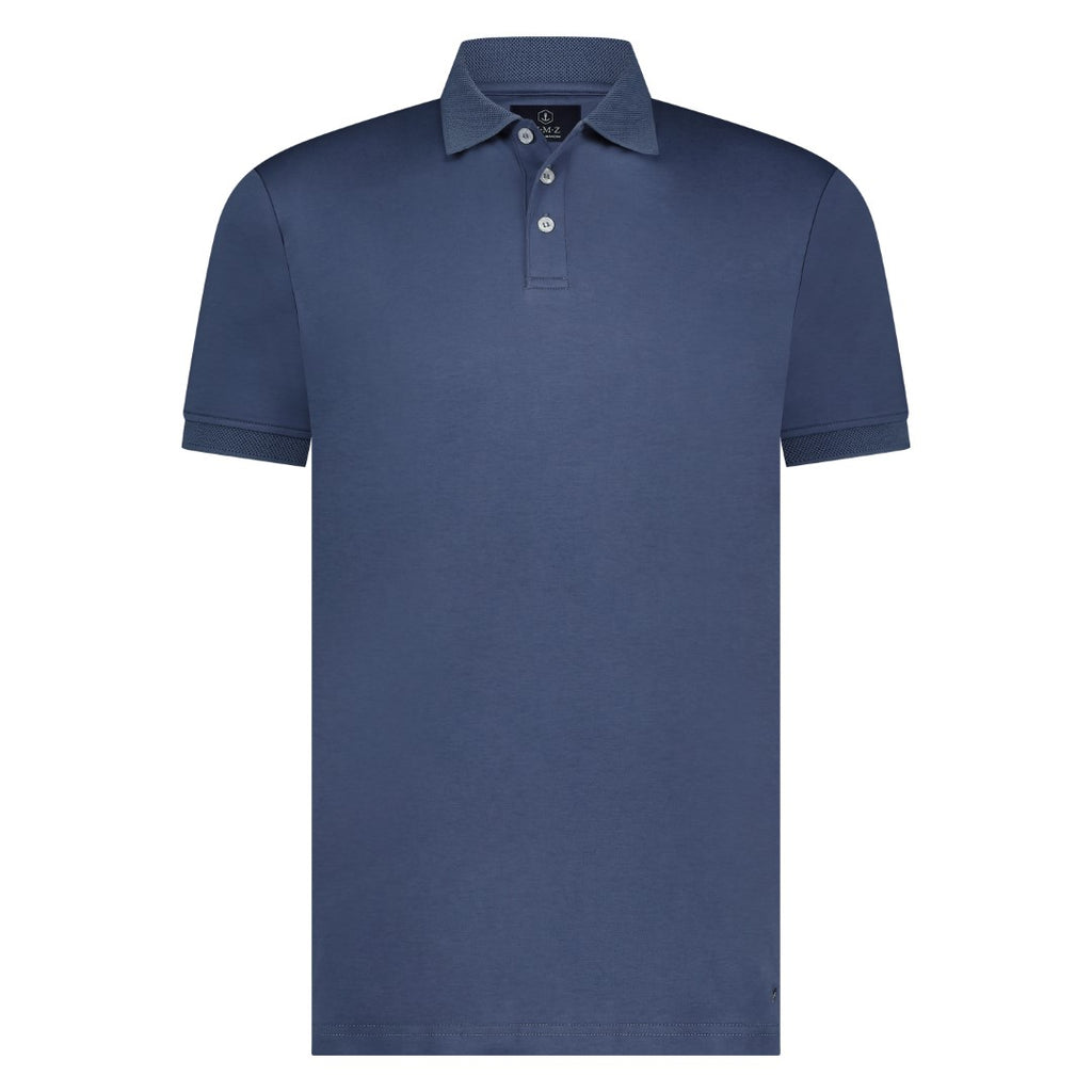 Polo's korte mouw blauw Marco Manzini