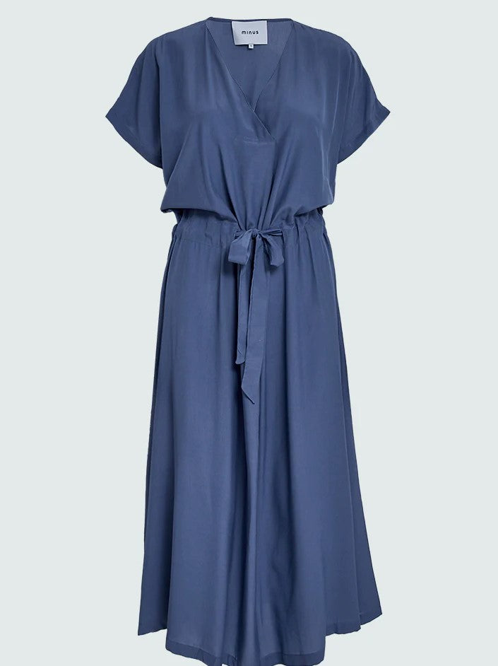 Jurken korte mouw blauw Minus