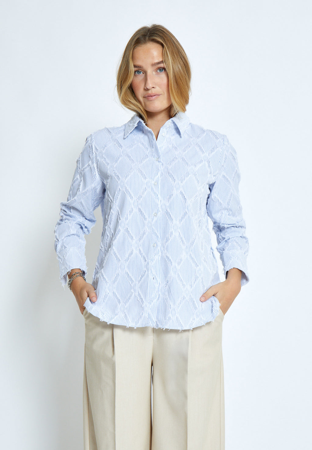 Blouses lange mouw blauw Minus