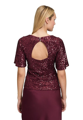 Blouses korte mouw bordeaux Vera Mont