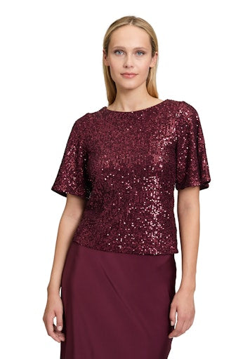 Blouses korte mouw bordeaux Vera Mont