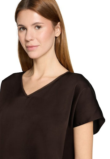 Blouses korte mouw bruin Vera Mont