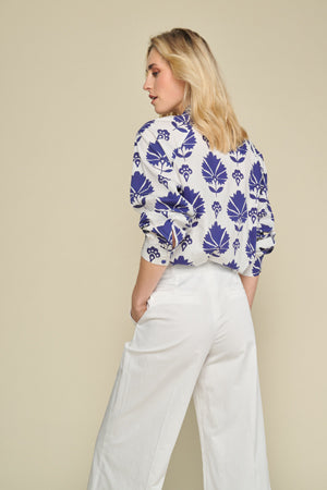 Blouses lange mouw blauw Marie Méro