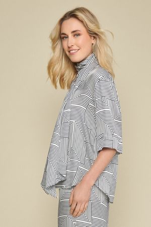 Blouses korte mouw blauw Marie Méro