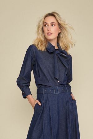 Blouses lange mouw blauw Marie Méro