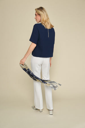 Blouses korte mouw blauw Marie Méro