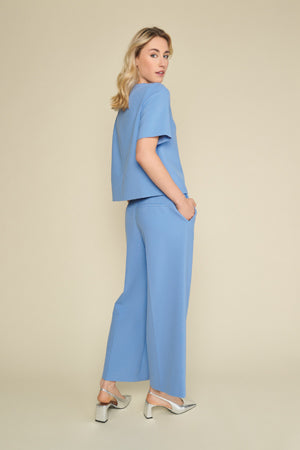 Blouses korte mouw blauw Marie Méro
